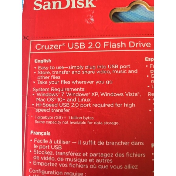Cruzer USB 2.0 computer flash drive SANDISK 4 GB brand new in package - Picture 4 of 7